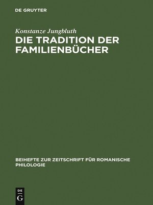 cover image of Die Tradition der Familienbücher